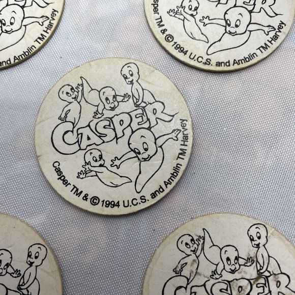 Vintage Game Pog Classics Milk Cap Milkcap Marker Casper Ghost Lot Of 5 - Picture 4 of 12